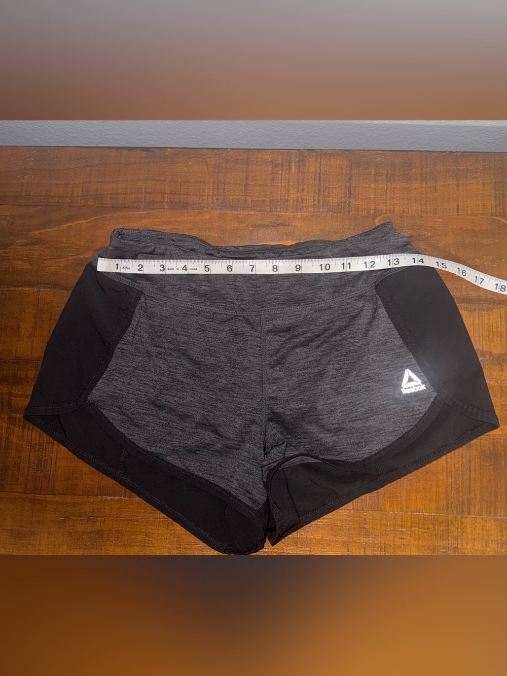 Reebok Women’s S Gray Black Running Shorts Stretch Athletic Workout